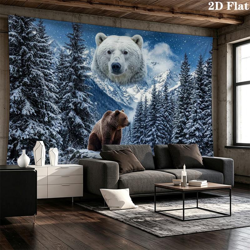 Bear Wall Tapestry Aesthetic Wall Hanging Printed Fabric Blanket Decorative Tapestries for Bedroom Living Room Home Decor