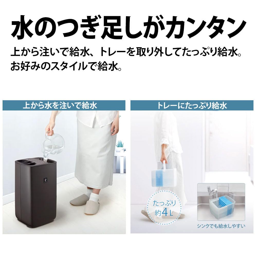 Гибридный увлажнитель Sharp, оба типа подачи воды, Plasmacluster, емкость резервуара для ионов 4 л HV-S55-W Ag+