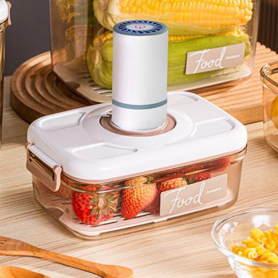 Вакуумный контейнер для хранения пищевых продуктов, банка с электрическим насосом, герметичная крышка, удобный фильтр для воды, кухонный холодильник, дренажный органайзер для еды