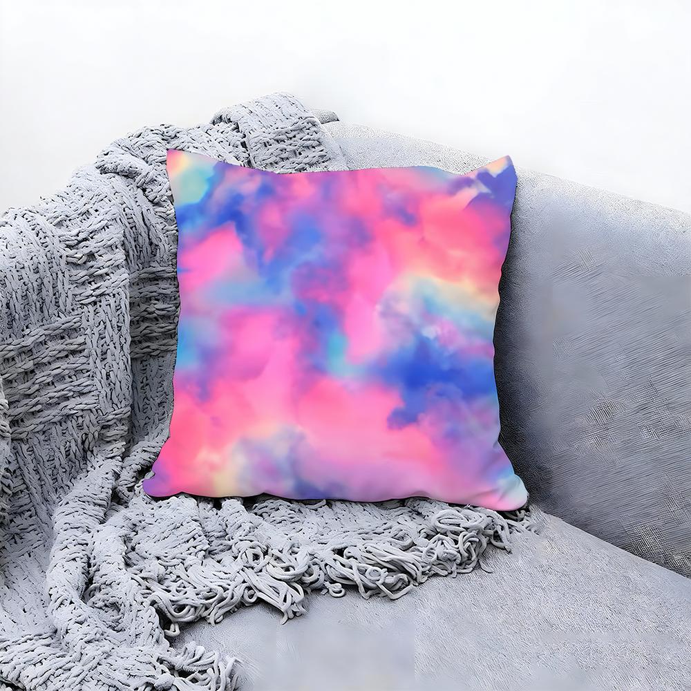 Casual Tie Dye Pattern Design Cushion Cover Premium Comfort Reversible Pillow Cove in One Design for Any Room Car Interior