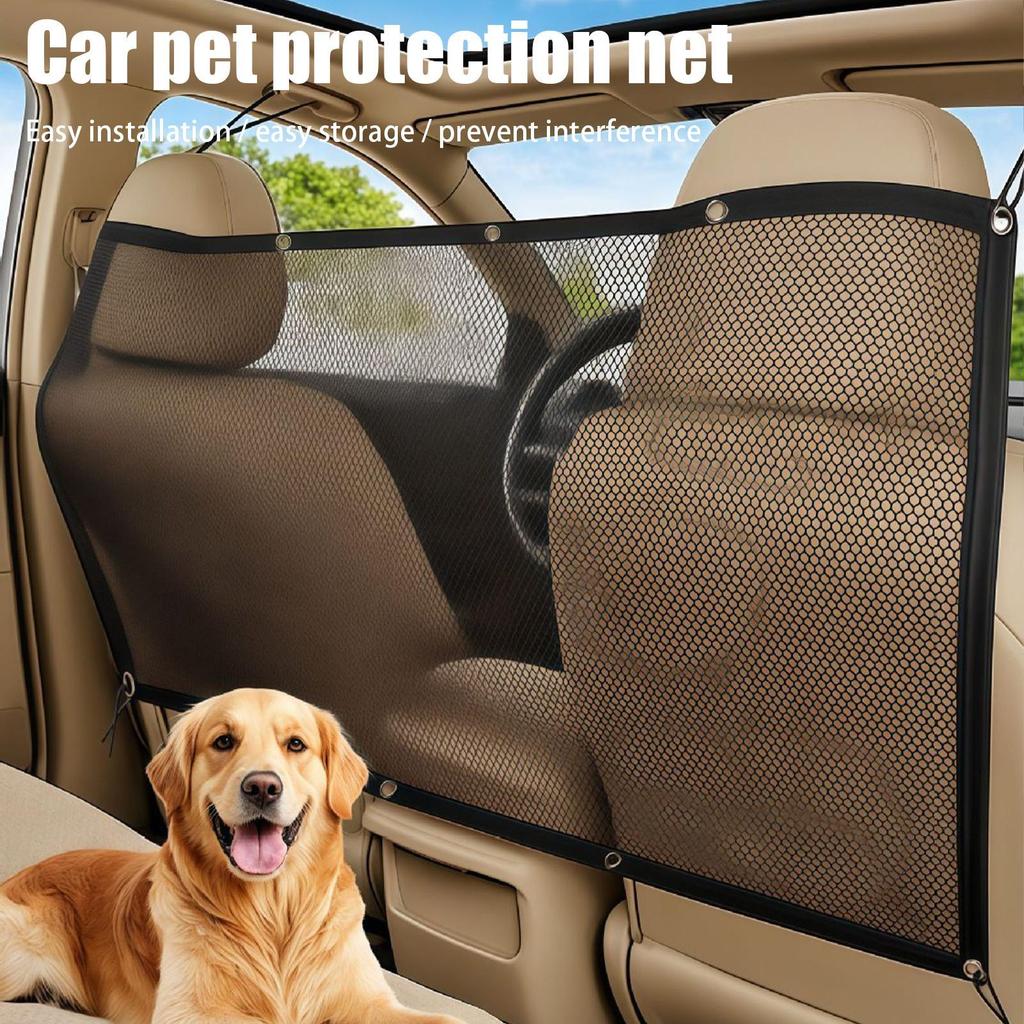 Car Dog Barrier Net Adjustable Truck Divider Back Seat Barrier Heavy-Duty Car Accessories Foldable Isolation Net for Truck