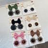2Pcs/set Baby Bows Headband Cartoon Sunglasses Girls Beach Photography Props Toddler Hair Bands Headwear Kids Hair Accessories