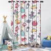 Cartoon Pattern Blackout Curtains 2Pcs Educational Fun Design For Children'S Room Living Room Bedroom Window Decor Grommet Top
