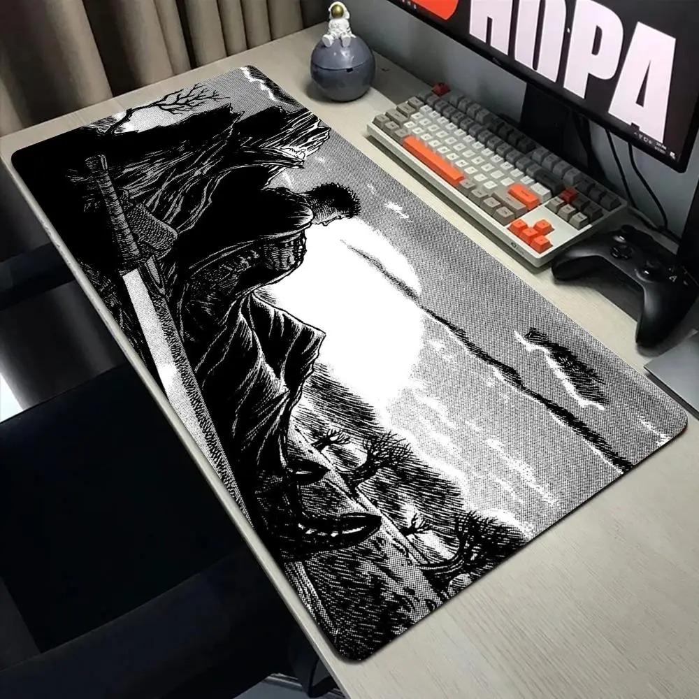 Коврик для мыши 'Меч Берсерка' Компьютерный Ноутбук Аниме Клавиатурный Коврик Большой Коврик для Мыши Клавиатуры Игровой Настольный Коврик Резиновые Прошитые Края