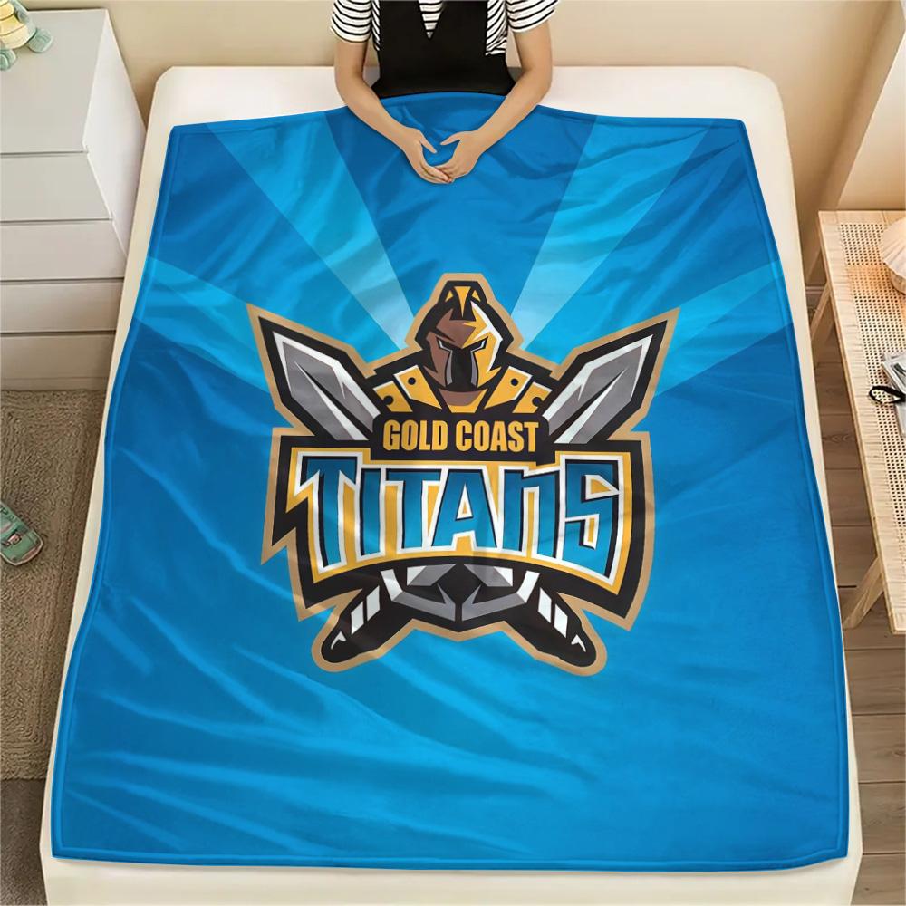 Gold Coast Titans Flannel Blanket, High quality Comfortable for All Seasons, Home Decor, Warmth and Comfort