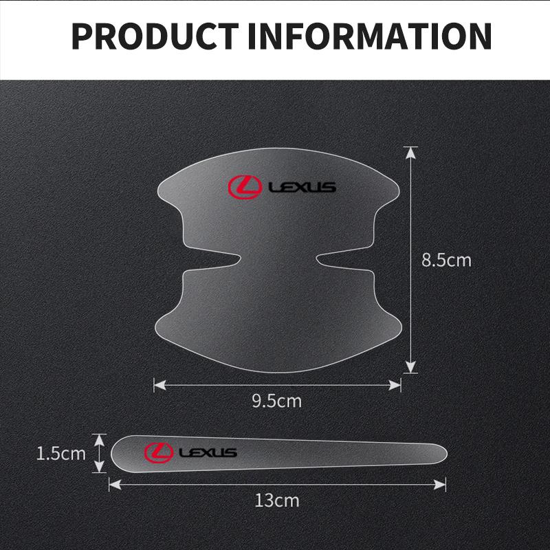 8pcs Transparent Car Door Handle Bowl Stickers Anti-scratch Protection For Lexus EX300H RX450H IS300H ES300H NX RX GS Al20 EK6