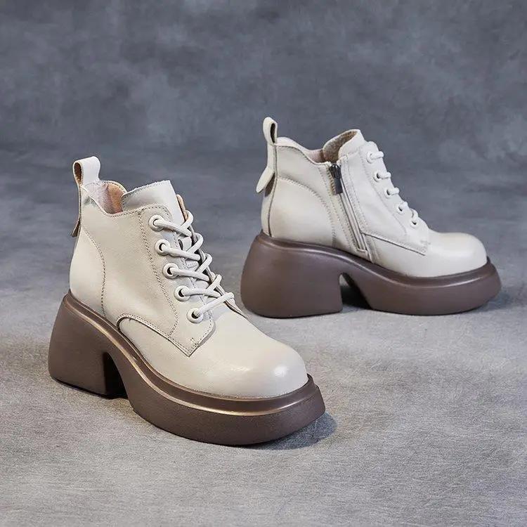 Модные Новые Челси для Женщин Лакированная Кожа Дикие Ботинки на Толстом Каблуке Женские Короткие Ботинки на Толстой Подошве на Высоком Каблуке Женские Ботинки 2025