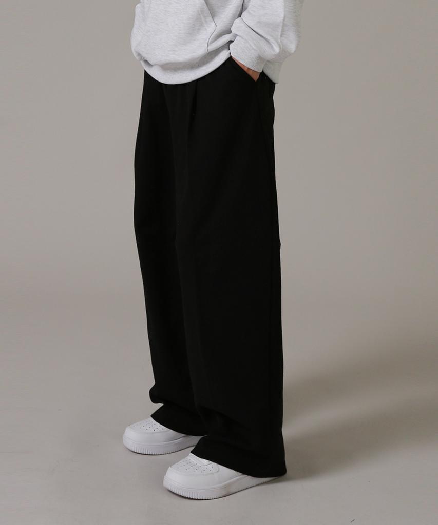 LIKE THE MOST Training Double Pintuck Wide Pants Black