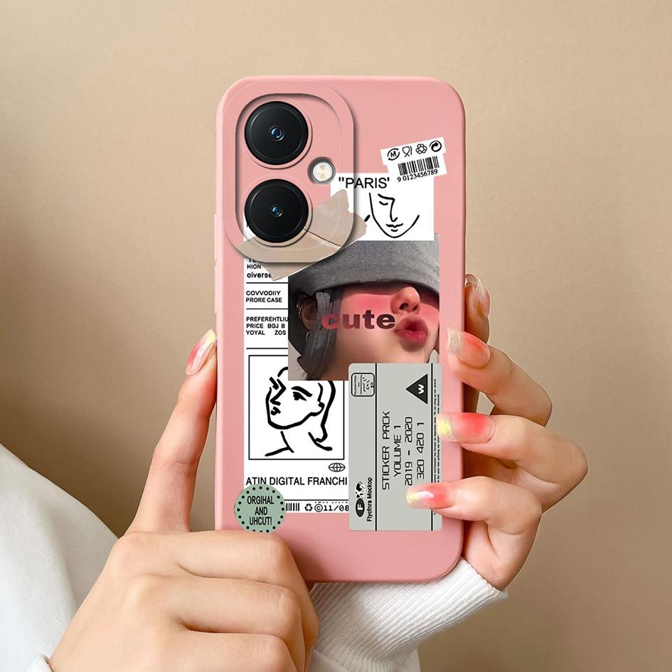 Чехол для телефона для Vivo X90 Pro V29 Lite Y36 Y27 Y17S Y78 + Высококачественная модная крутая защитная пленка для экрана для девочек и мальчиков, бампер, силиконовый мягкий корпус для Vivo Capa