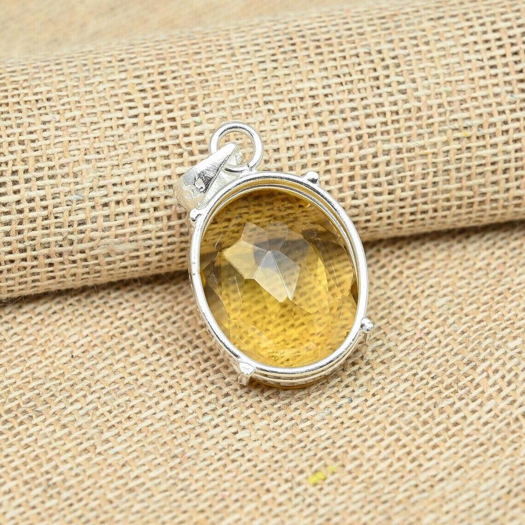 Подвеска с цитрином, драгоценный камень, подвеска ручной работы из стерлингового серебра 925 пробы, красивая подвеска