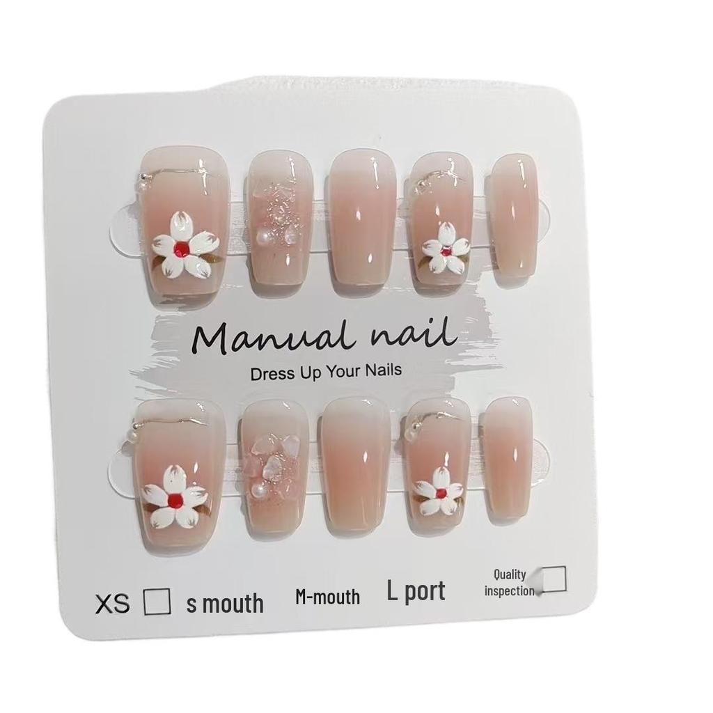 10-Piece Magnolia Blossom Blush False Nails Set