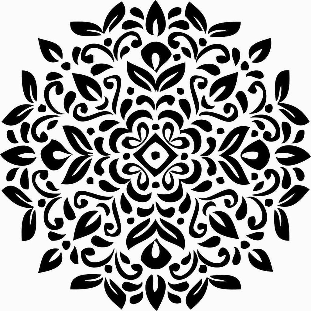 Printtoo Wooden Rubber Stamp Floral Mandala Pattern Scrap-booking Craft Textile-2