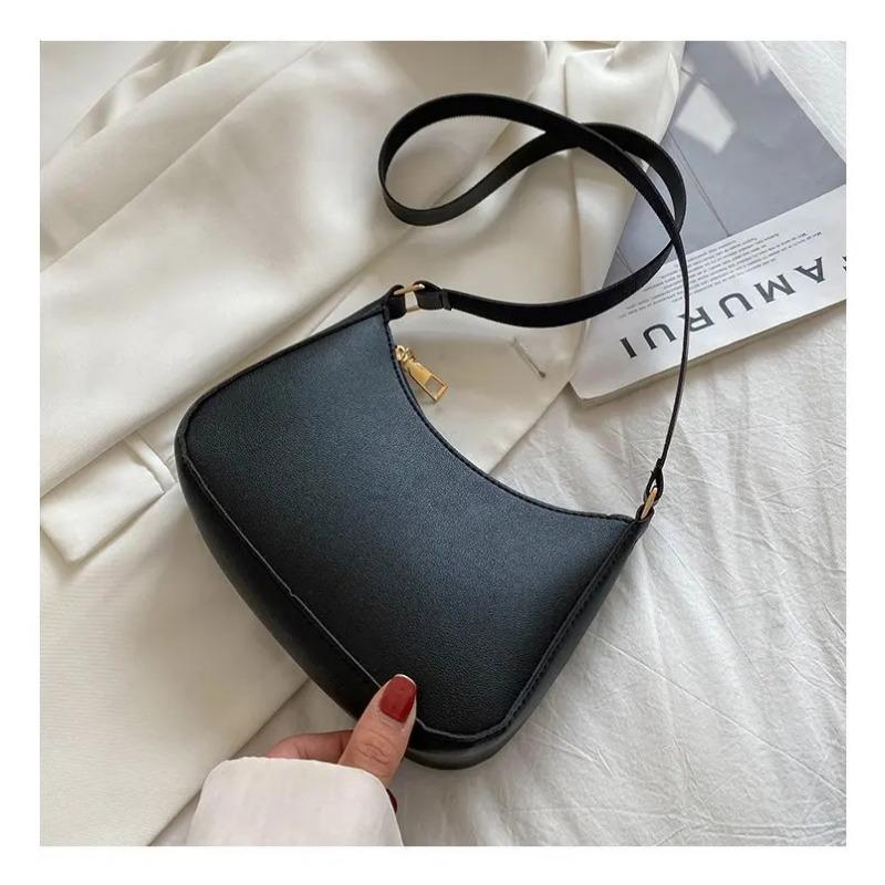 New Women's Fashion Handbags Retro Solid Color PU Leather Shoulder Underarm Bag Casual Women Handbags Trend