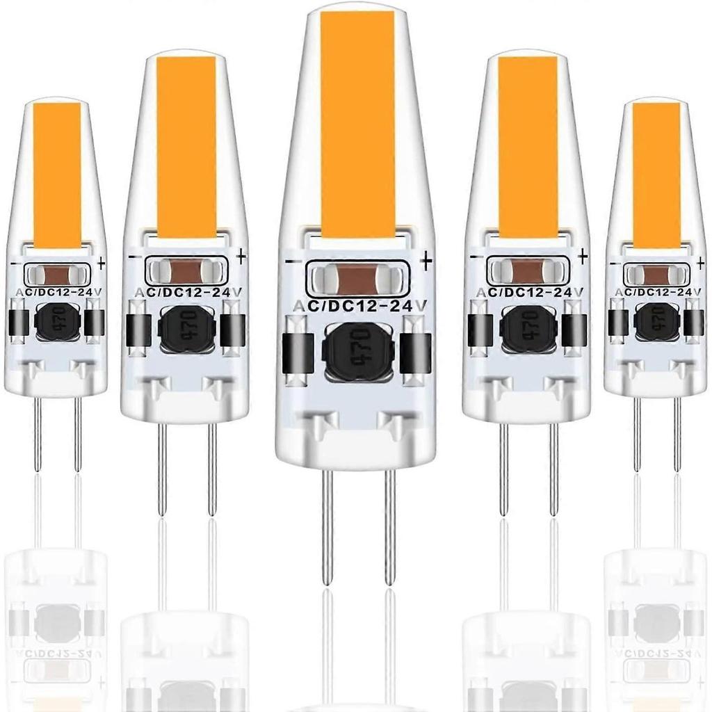 G4 LED 3W 12V AC/DC Light Bulbs, G4 3W LED 30W Equivalent Halogen Light Bulb, 300LM, Warm White 2700K, Non-Dimmable, Pack of 5