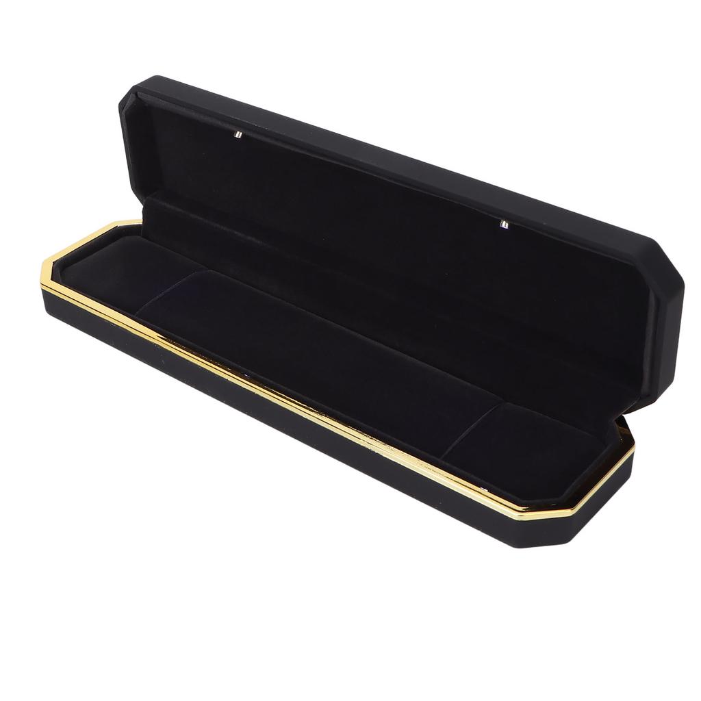 LED Lighted Jewelry Gift Box Rings Bracelet Tray Display Storage Case for Proposal Engagement