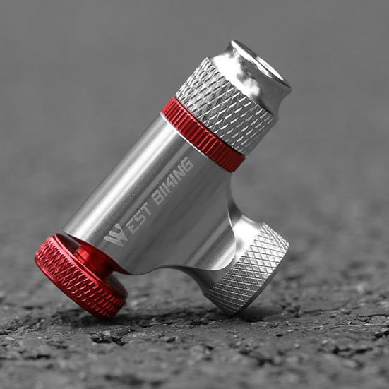 Bike CO2 Inflator Adapter for Presta for Schrader Valve Portable MTB Road Mountain Bicycle Tire Pump Inflatable Bottle Connector Nozzle Bike