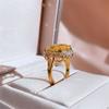 BELLA BOX Роскошное кольцо для женщин, серебряное кольцо с имитацией топаза, стильные женские обручальные ювелирные украшения