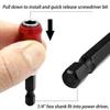 1PC Hexagonal Handle Red Three Piece Set Quick Release Self-locking Extension Rod 60/100/150mm Screwdriver Head Extension Rod