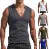 Mens Solid Color V-neck Vest Summer Gym Muscle Fitness T-shirt Fit Breathable Sleeveless T Shirt Outdoor Sports Casual Tank Tops