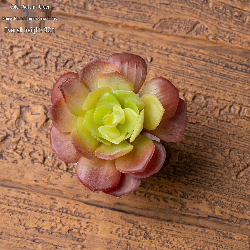 Rounded Corner Snow Lotus Artificial Succulent Arrangement for Indoor Wedding and Home Decor