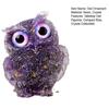 Natural Crystal Owl Figurine Handmade Resin Owl Statue Filled with Crystal Stones Tabletop Owl Ornament