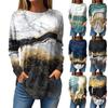 Women's Loose Round Neck Printed Long Sleeved T-shirt Top Pullover T-Shirts Women’s