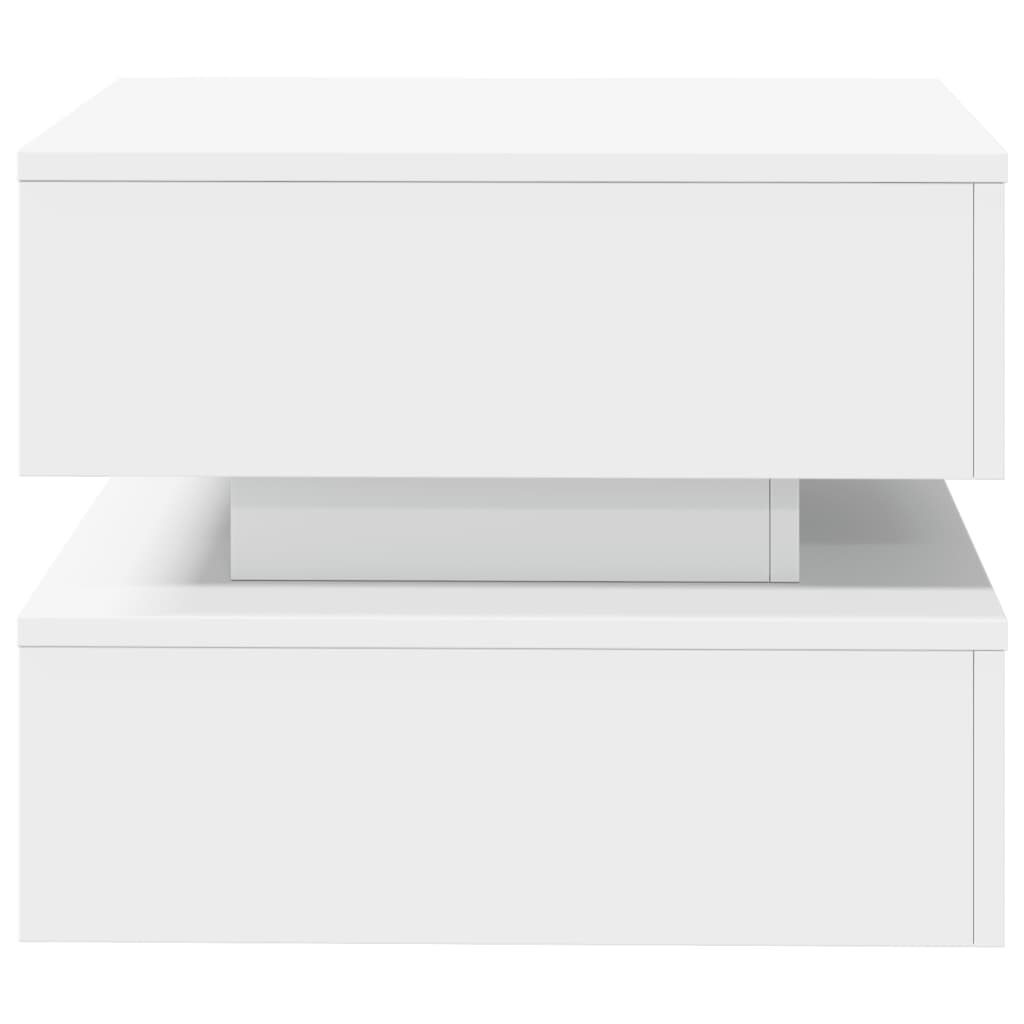 Vidaxl Stolik Kawowy Z Oświetleniem Led, Biały, 50X50X40 Cm