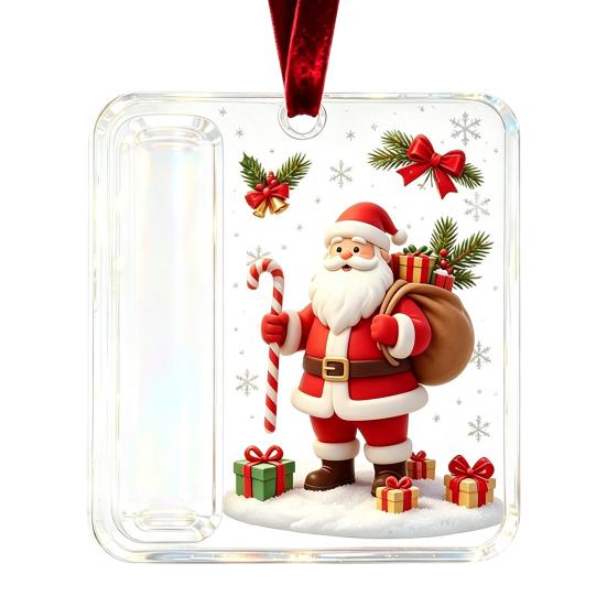 Decorative Cash Holder for Christmas Acrylic Money Ornament, Gift Hanging Decor with Ornament Tree Festive Pattern, Pendant Surprise Giving,