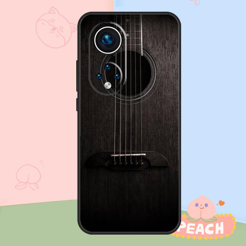 Vintage Music Guitars Case For Honor Magic 5 6 7 8 Lite Honor 400 Pro 200 50 70 90 X8c X9a X9b X9c X9d Win RT Cover