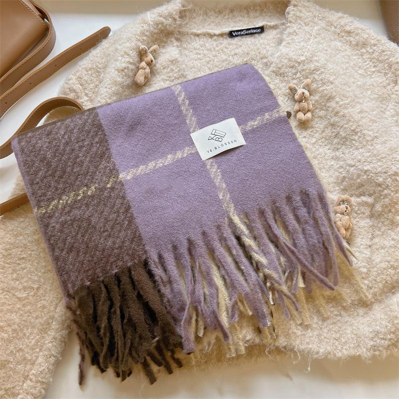 Женский шарф из пашмины, однотонный зимний кашемировый шарф, женские длинные шарфы, палантины для женщин