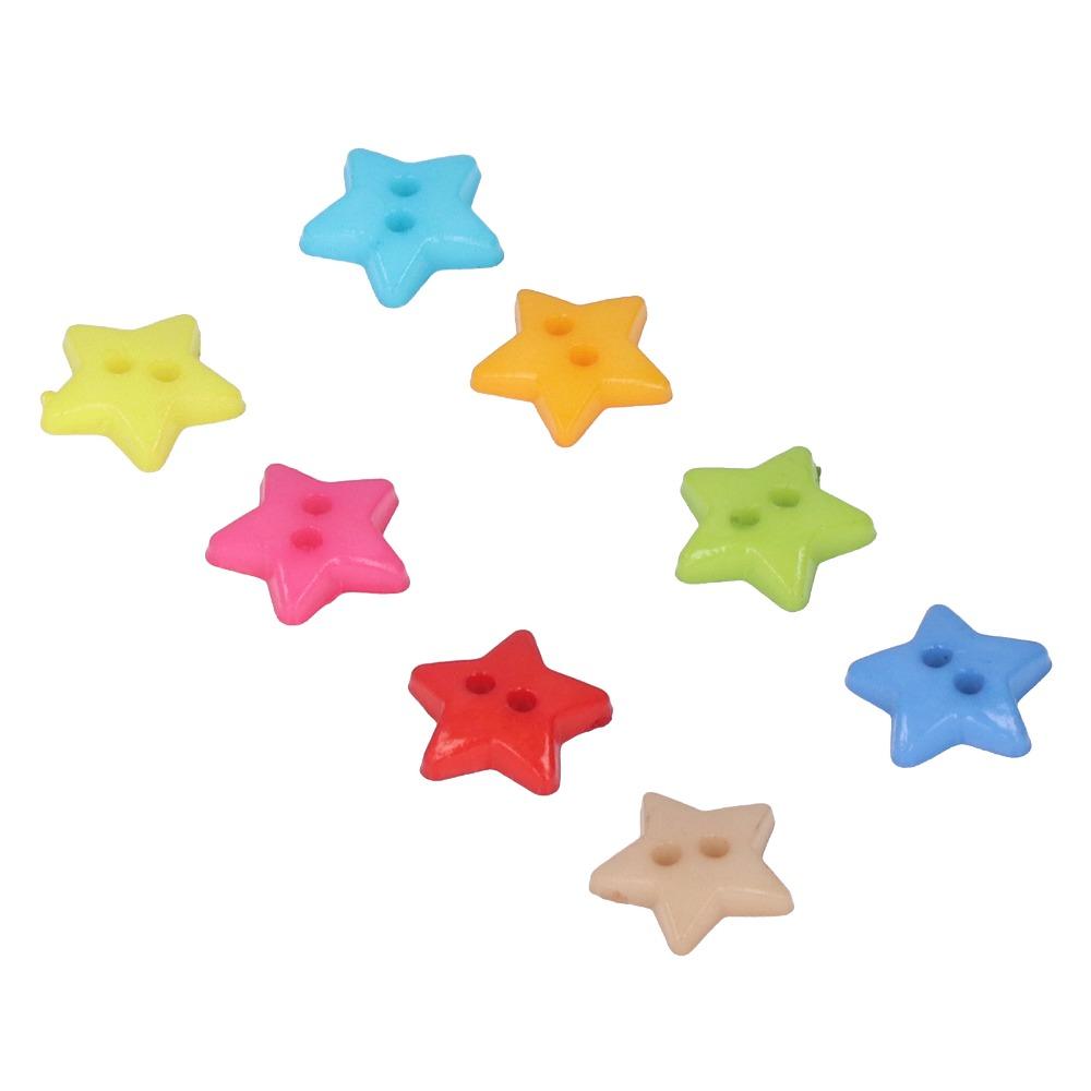 200pcs Assorted Colors Star Buttons Small Size Sewing Buttons Decorative Buttons Sewing Decoration