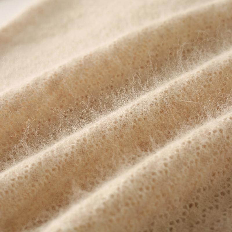 Женский кашемировый свитер Qinghe Cashmere 30% кашемир 30% норка 30% шерсть 10% нейлон Женский осенне-зимний плотный кашемировый пуловер Мягкий и теплый