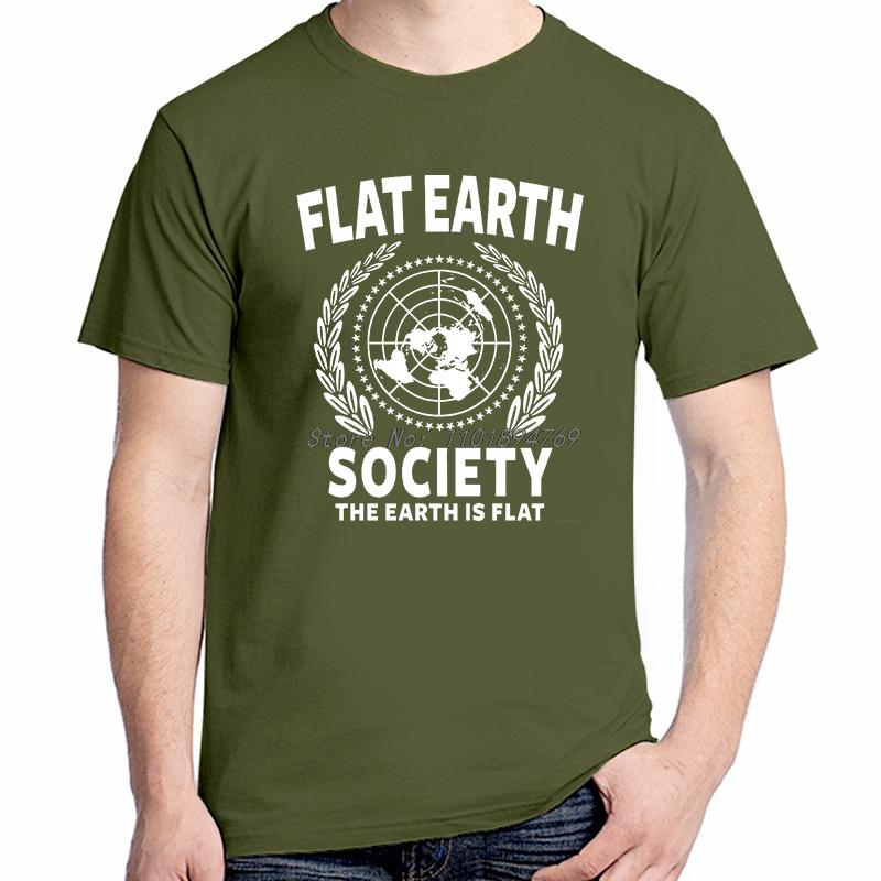 Flat Earth Society Fashion Graphic T Shirts Summer Tees Tops Cotton Oneck New Shirts And Tshirts Unisex Unisexs Print T Shirt