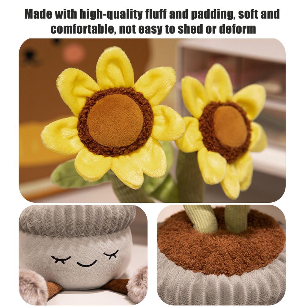 Cute Cartoon Potted Plant Ornament Plush Toy Doll Desktop Decoration Flower Doll Girl Gift,Cute Ornament,Children, Couple Doll Gifts,1pc