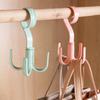 4 Hooks Neck Tie Holder Space Saving Bag Clothes Ties Holder Bag Shelf Clothes Hanger Shoe Rack 360 Degree Rotating Belt Closet