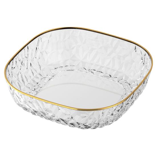 Фруктовая тарелка, полупрозрачная ромбовидная текстура, легкая, роскошная фруктовая тарелка большой вместимости, универсальный элегантный органайзер на столешницу