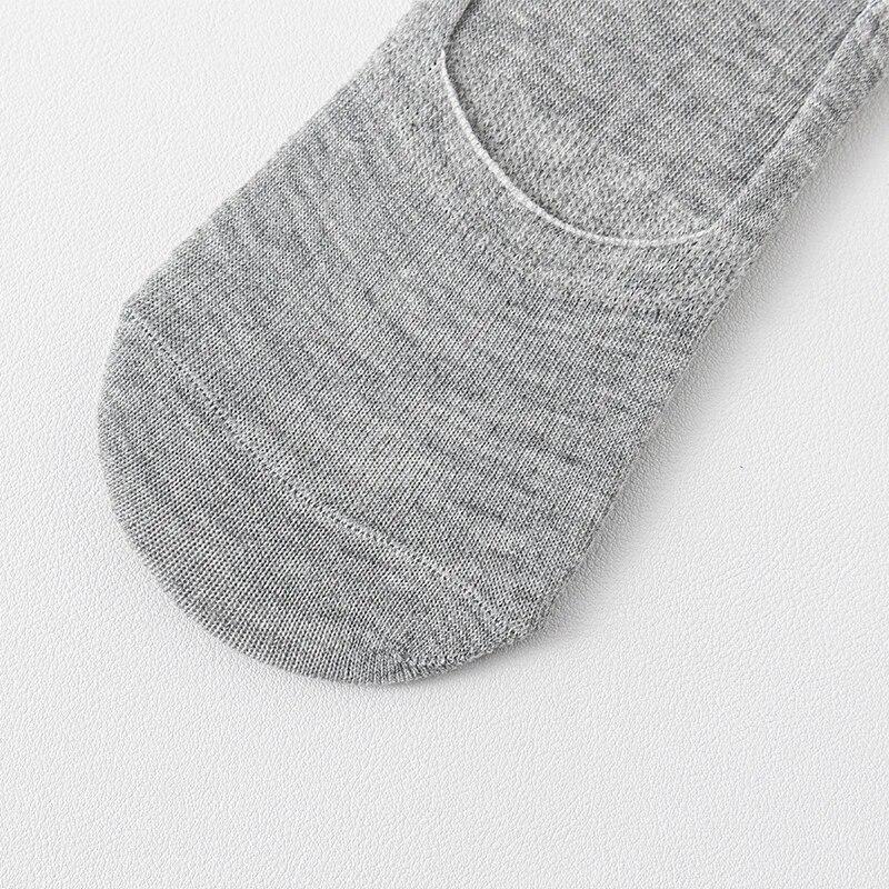 5 пар женских однотонных невидимых носков, хлопковые силиконовые нескользящие носки длиной до щиколотки, повседневные дышащие тонкие носки-лодочки