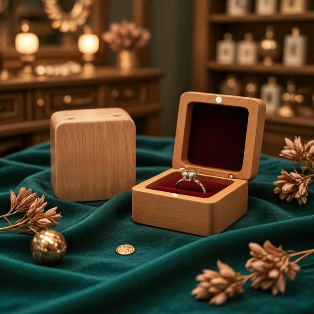 Wooden Wood Rings Box Jewlery Storage Ring Earring Holder Exquisite Earrings Display Tray Earring
