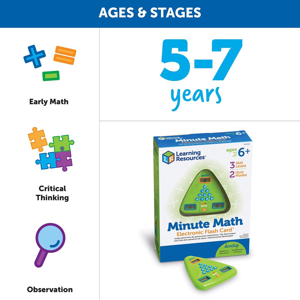 Learning Resources Math Materials Electronic Flash Cards LER6965