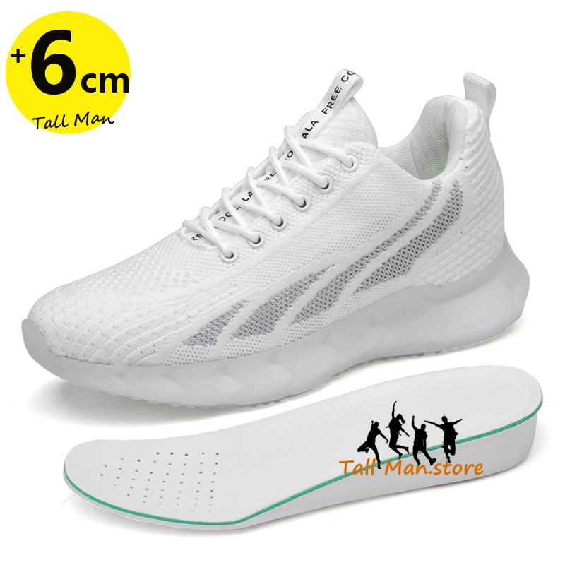 Спортивные мужские кроссовки для увеличения роста, стелька 6 см, мужская мода для отдыха, большие размеры 36-44