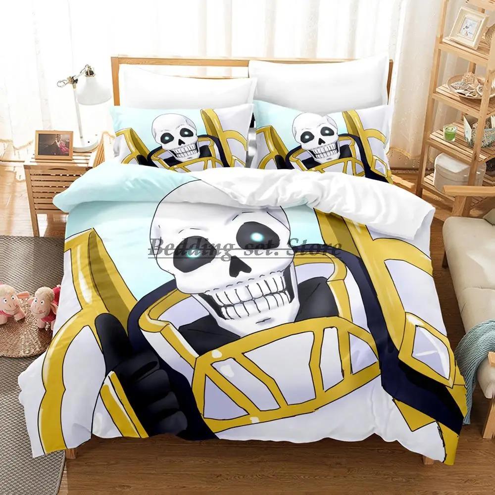 Комплект постельного белья Skeleton Knight Single Twin Full Queen King Size Комплект постельного белья Aldult Kid Bedroom Duvetcover Sets Anime Bed Sheet Set
