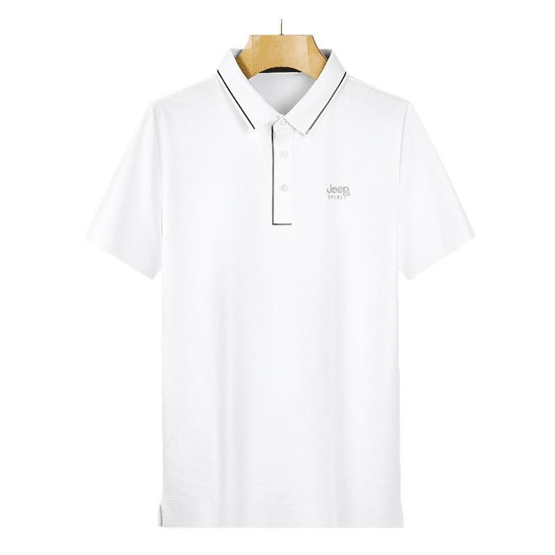 Летняя рубашка поло с коротким рукавом, мужская повседневная универсальная вышитая футболка