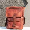 Leather Rucksack Shoulder Laptop Backpack Travel Bag NEW Men's Vintage