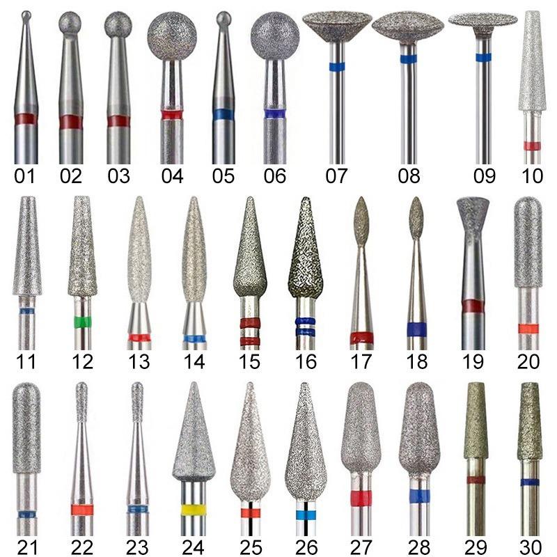 Diamond Milling Cutter Nail Drill Bits Set For Manicure Accessory Pedicure Eletric Machine Nail Bit Brush Burr Tool