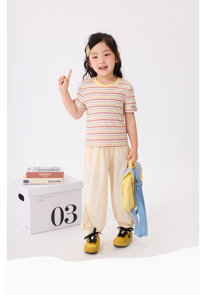 LUSON children's summer pleated casual pants