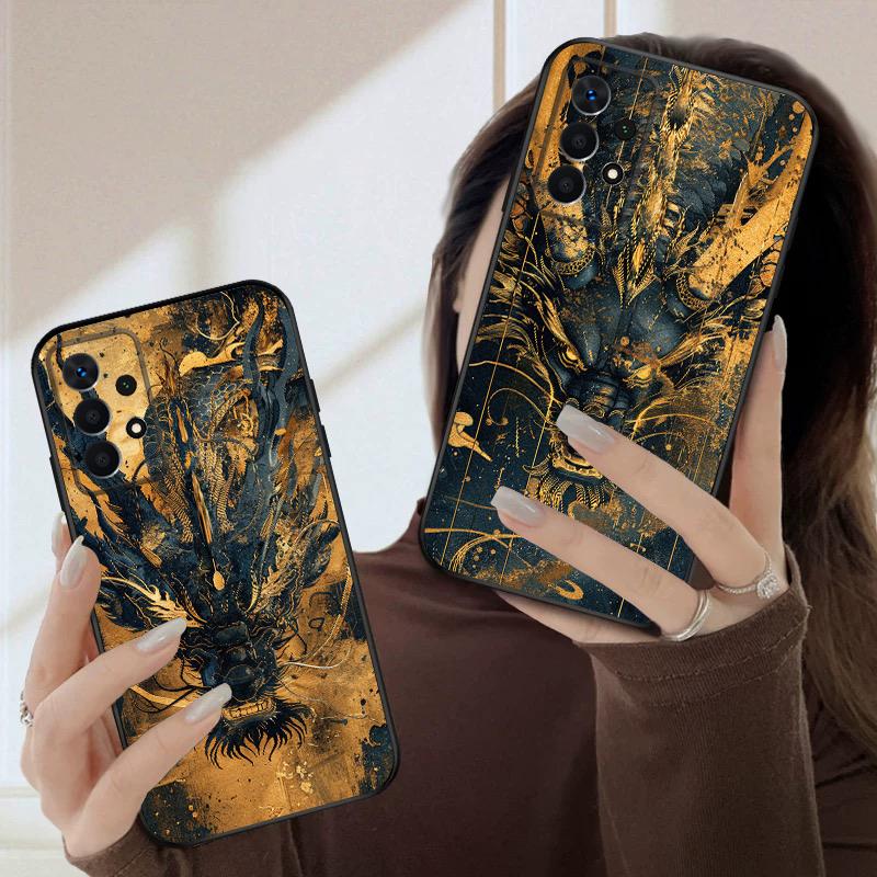 Золотой Дракон Для Samsung A03 Core A 04 05 06 12 14 15 16 22 23 Galaxy A25 26 4G 34 35 52 53 56 71 73 90 5G мягкий чехол для телефона