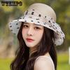 Summer Solid Color Mesh Patchwork Sunscreen Hats Women's Casual Versatile Shopping Fashion Sun Hats with Peral Flower