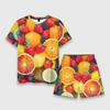 Summer Round Neck 3D Fruit Printed Set Fashionable and Casual Short Sleeved Shorts Children's Boy and Girl Unisex Clothing Sets