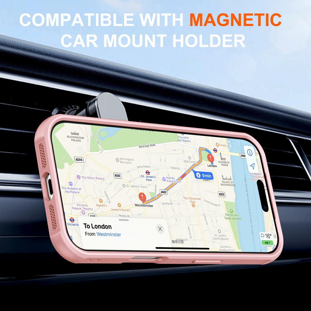 Чехол для iPhone 17 Pro Max, совместимый с MagSafe, подставка, ТПУ, ПК, противоударная задняя крышка для телефона