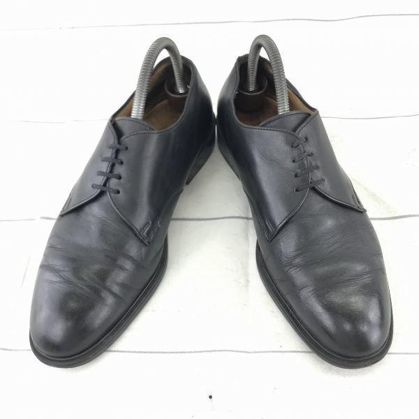 Bally Switzerland Leather Plain Toe 26.0 Black V-Front Dress Shoes Business(USED)